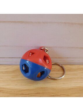 Tupperware Miniature Shape-O Ball Keychain Red And Blue Retro Design Collectible